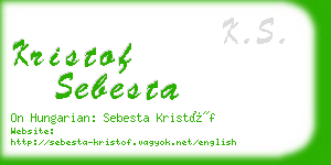 kristof sebesta business card